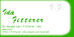 ida fitterer business card